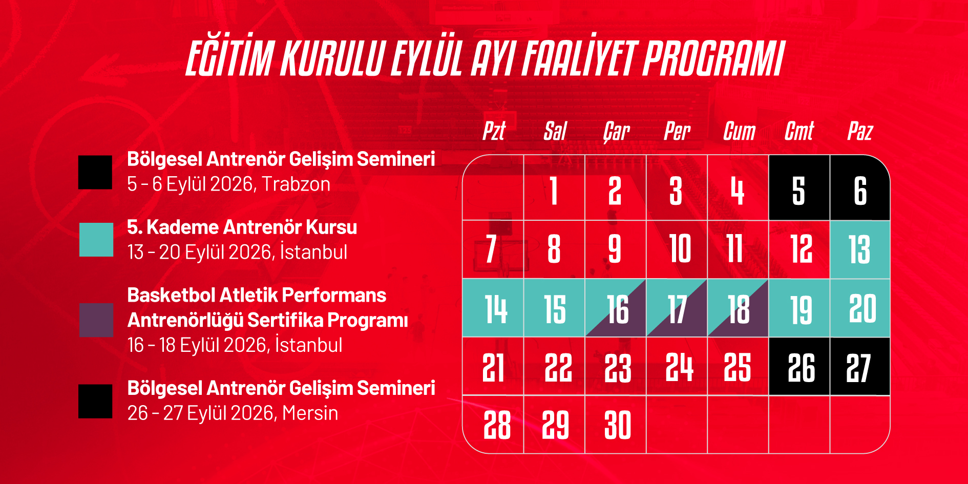 Eğitim Kurulu Eylül Ayı Faaliyet Programı