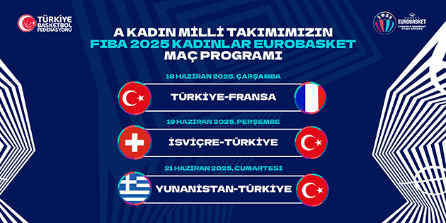 A Kadın Milli Takımımızın Avrupa Şampiyonası’ndaki Maç Programı