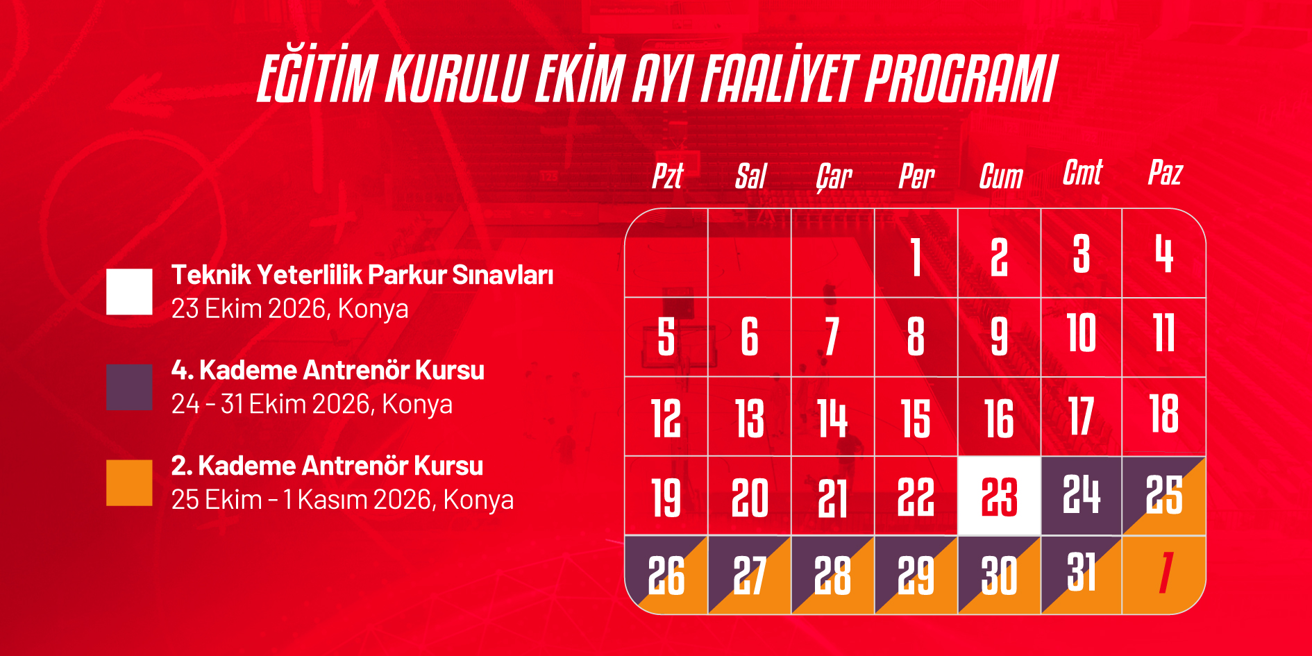 Eğitim Kurulu Ekim Ayı Faaliyet Programı