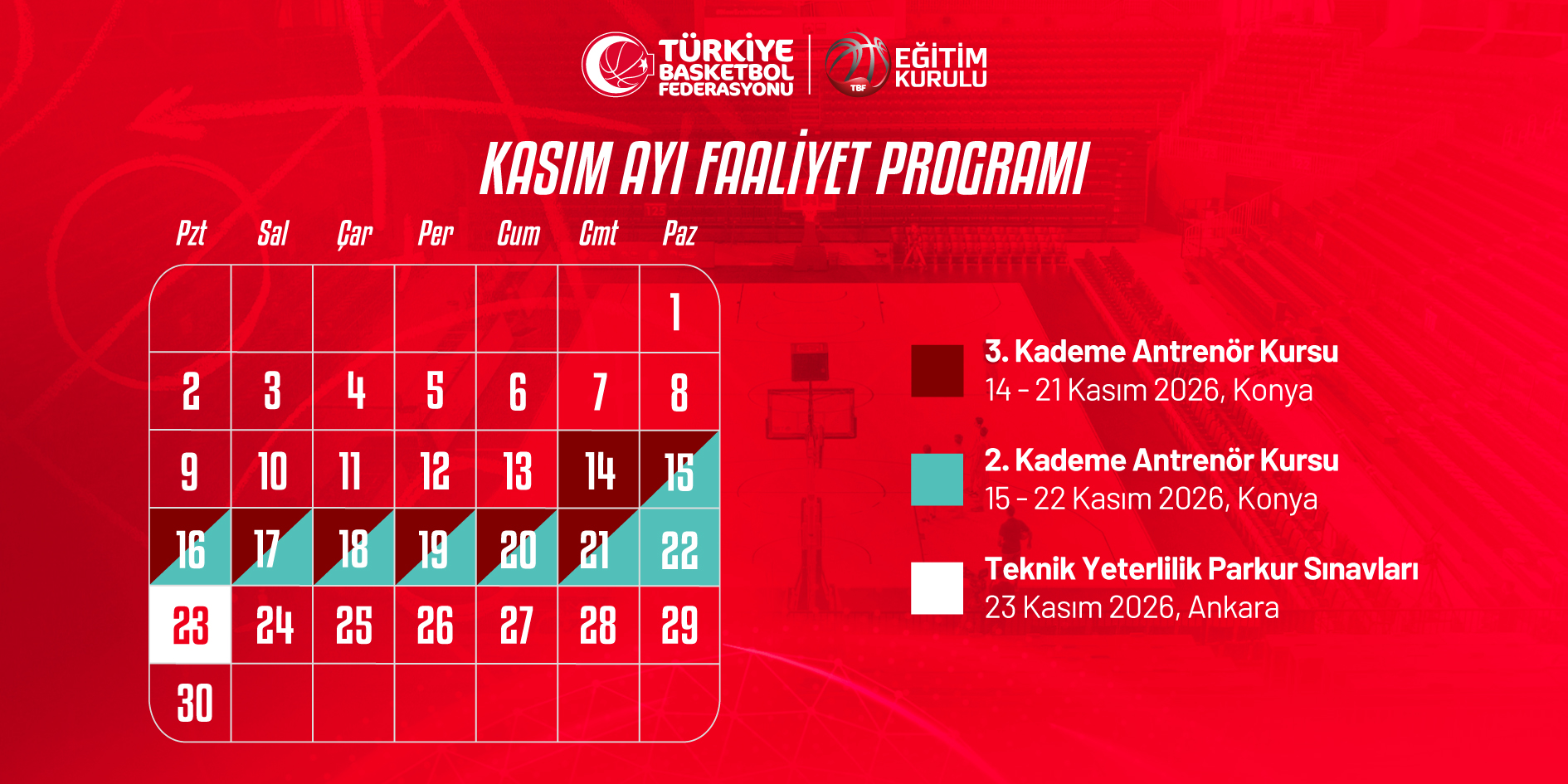Eğitim Kurulu Kasım Ayı Faaliyet Programı